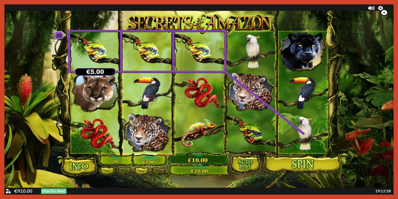 Slot screenshot: Secrets of the Amazon no deposit, number - 4