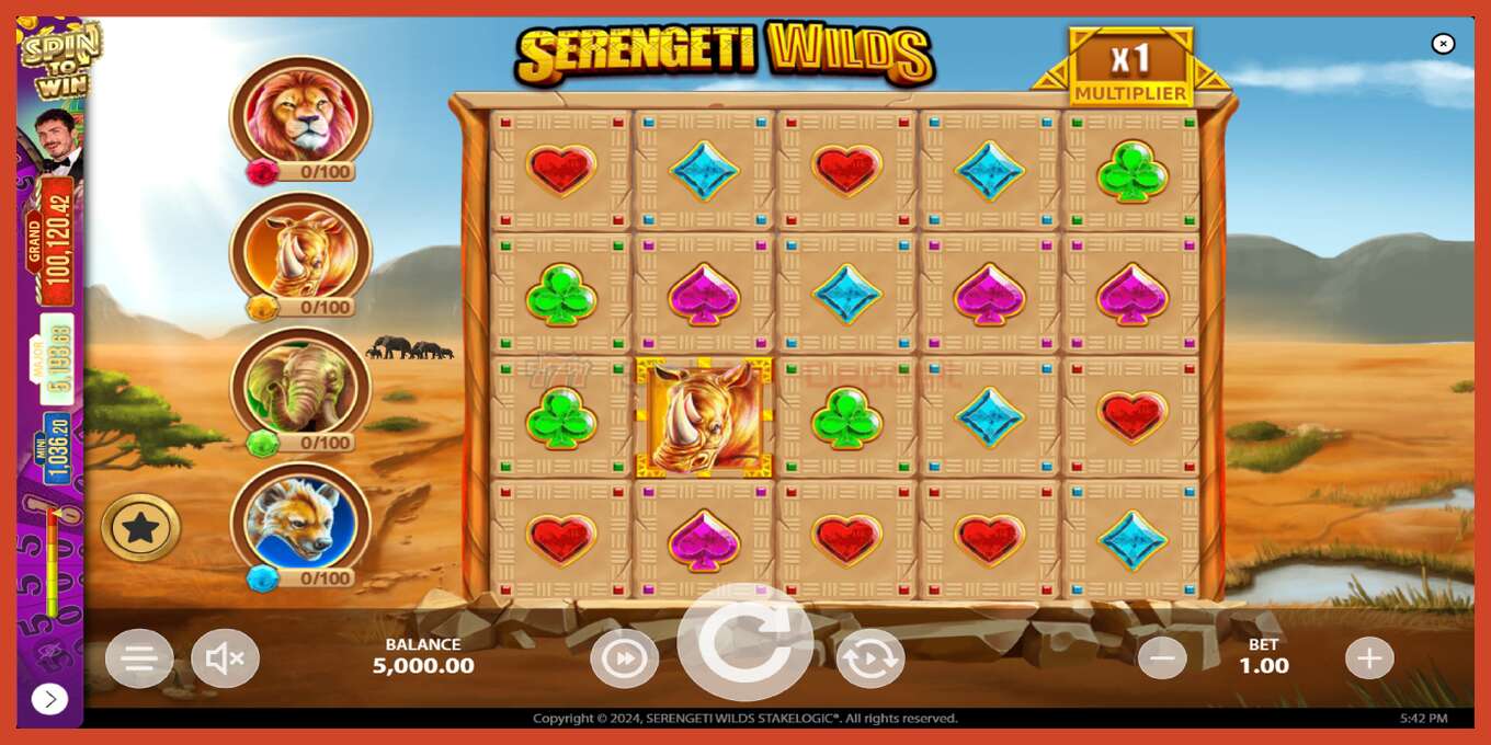 Slot screenshot: Serengeti Wilds no deposit, number - 2