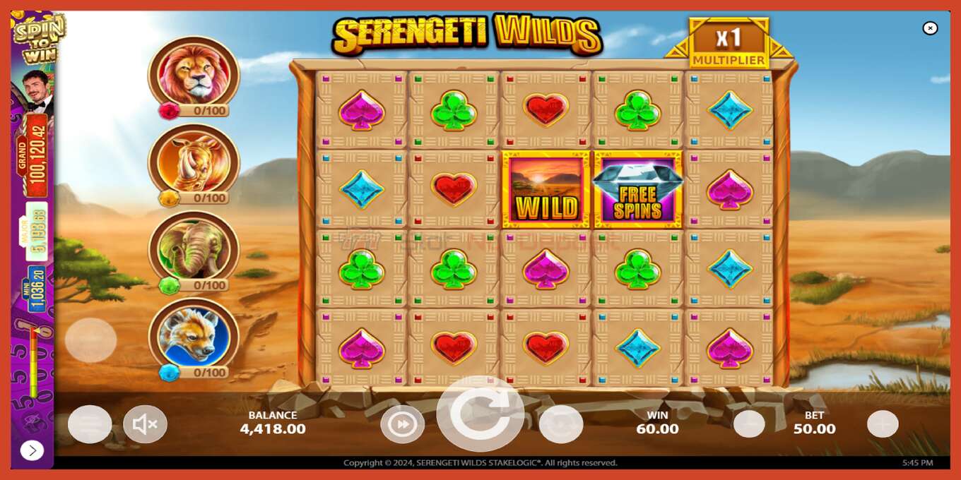 Slot screenshot: Serengeti Wilds no deposit, number - 4