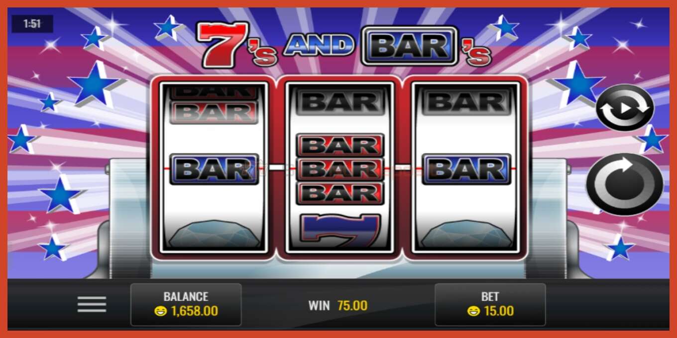 Slot screenshot: Sevens and Bars no deposit, number - 1