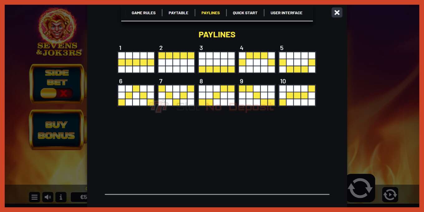 ஸ்லாட் ஸ்கிரீன்ஷாட்: Sevens & Jok3rs வைப்பு இல்லை, எண் - 7