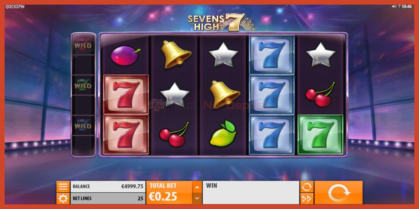 Slot screenshot: Sevens High no deposit, number - 1