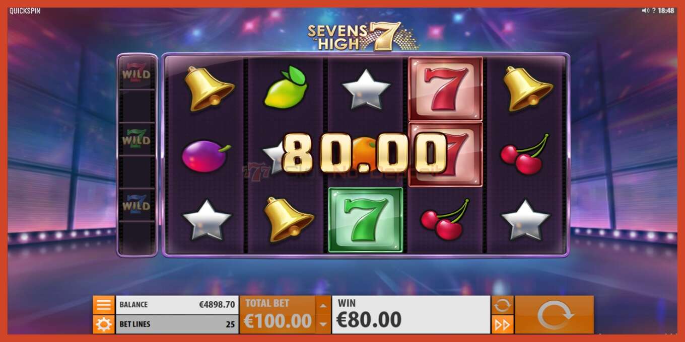 Slot screenshot: Sevens High no deposit, number - 4