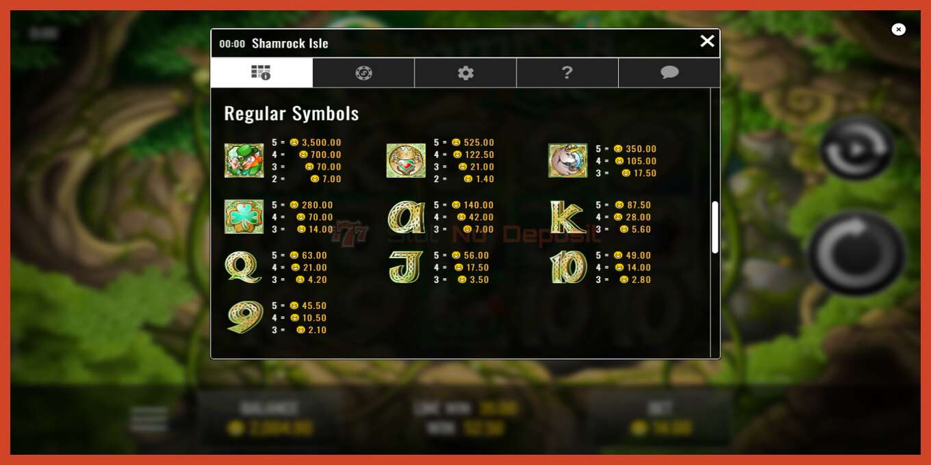 Slot screenshot: Shamrock Isle no deposit, number - 6