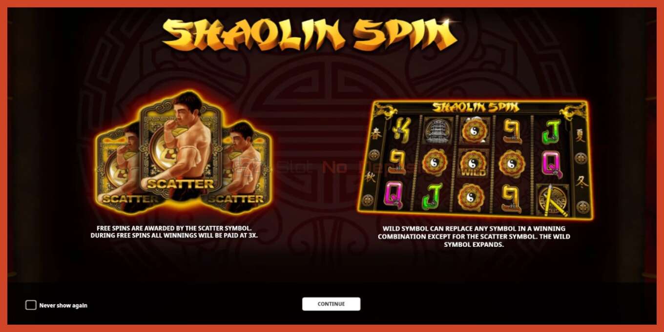 Slot screenshot: Shaolin Spin no deposit, number - 1