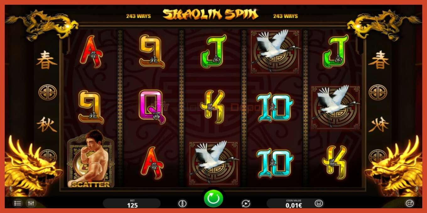 老虎机截图: Shaolin Spin 没有押金, 数字 - 2