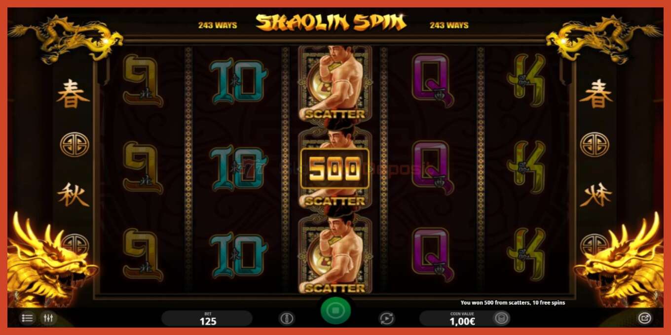 Slot screenshot: Shaolin Spin no deposit, number - 3