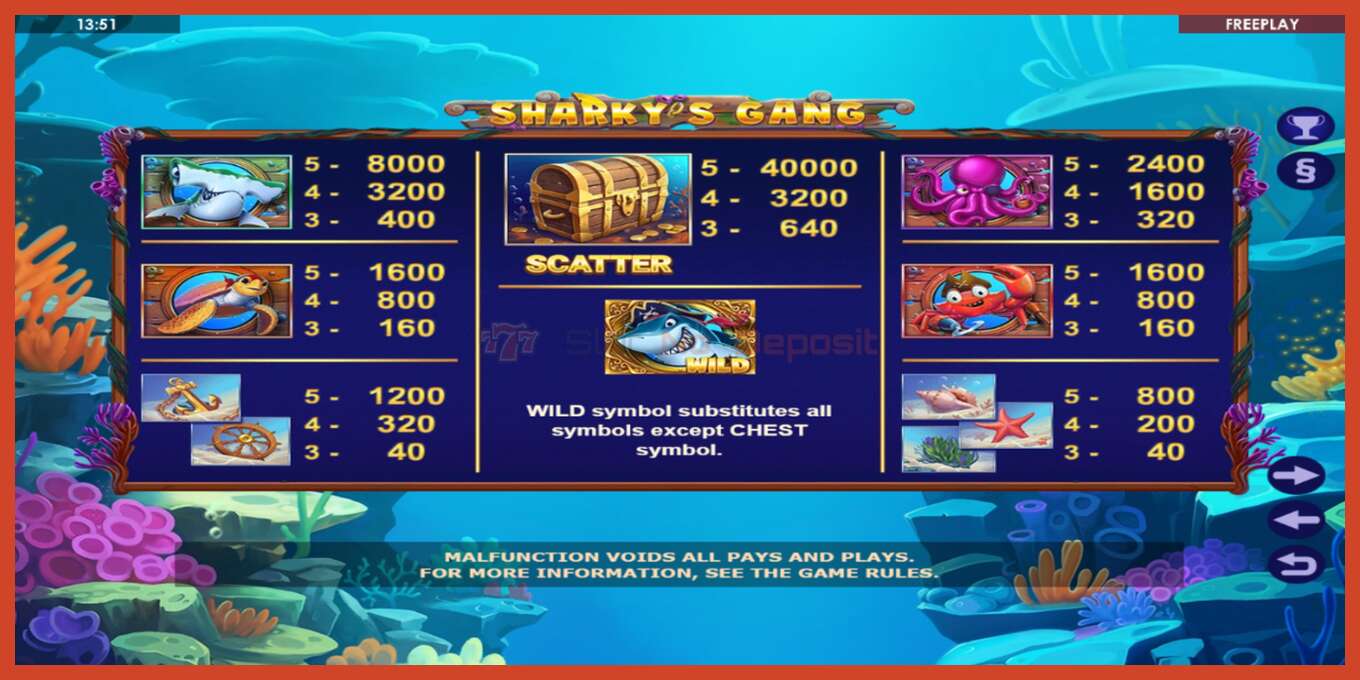 Slot තිර රුවක්: Sharkys Gang තැන්පතු නැත, අංකය - 4