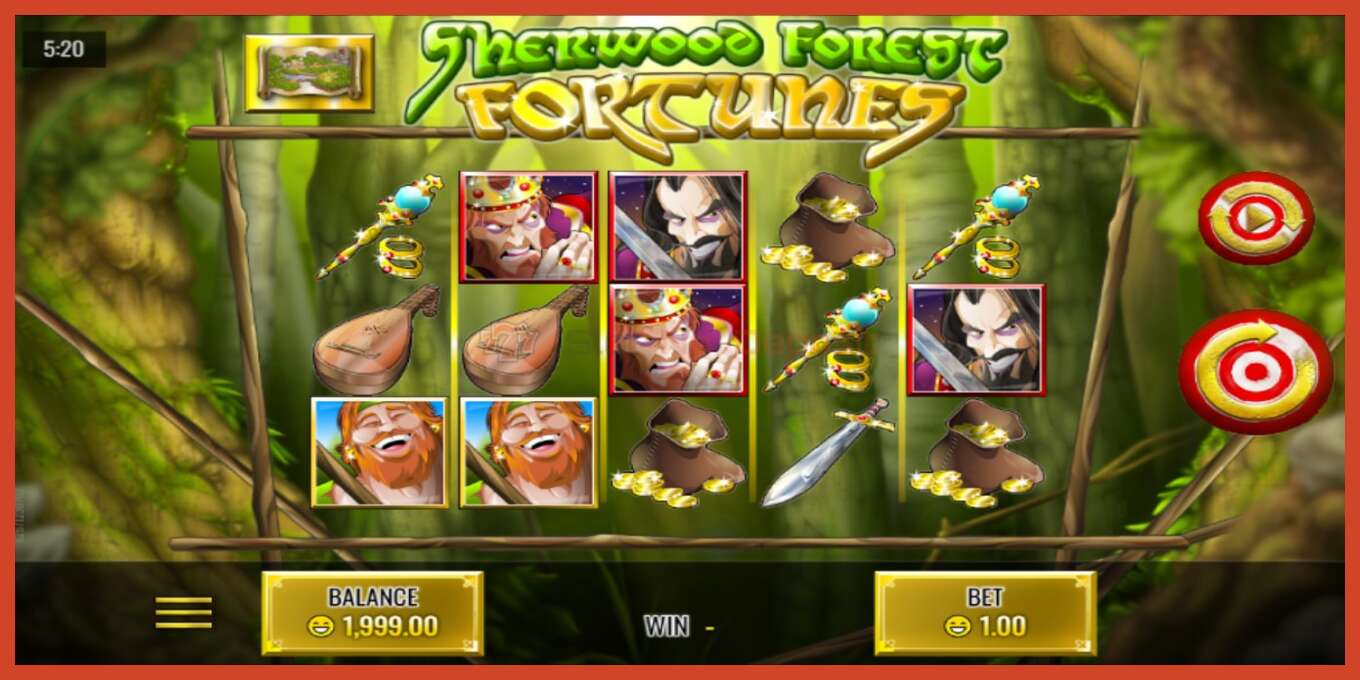 Slot screenshot: Sherwood Forest Fortunes no deposit, number - 1