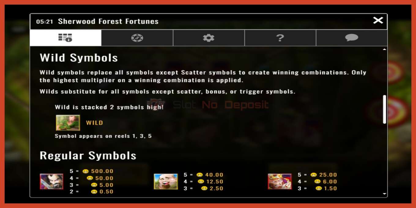 Slot screenshot: Sherwood Forest Fortunes no deposit, number - 4