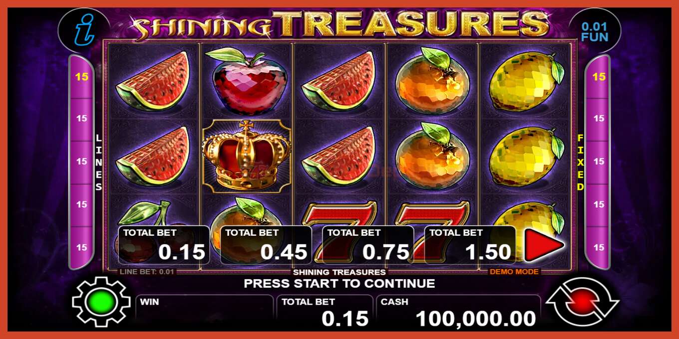 Slot screenshot: Shining Treasures no deposit, number - 1