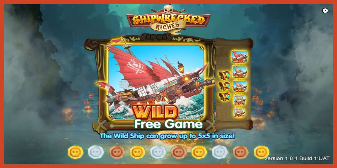 Slot screenshot: Shipwrecked Riches no deposit, number - 1