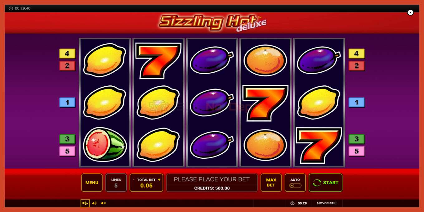 Slot screenshot: Sizzling Hot Deluxe no deposit, number - 2