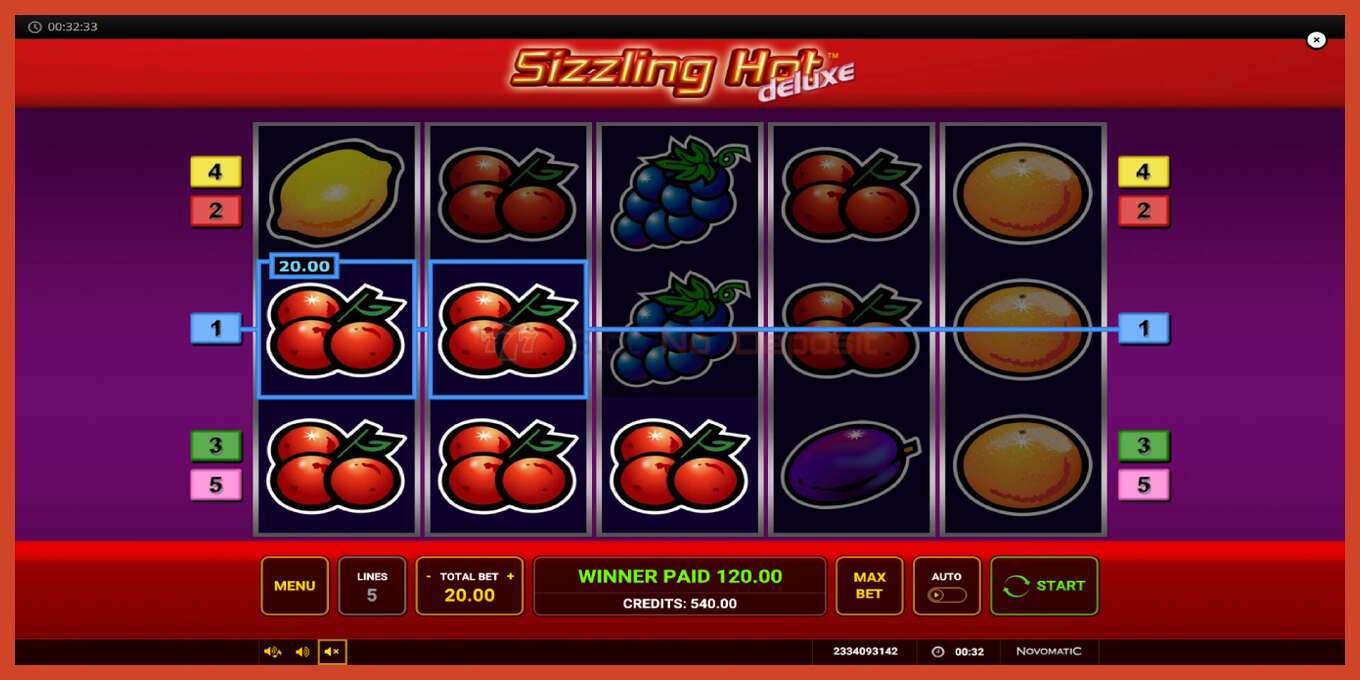 Slot screenshot: Sizzling Hot Deluxe no deposit, number - 4