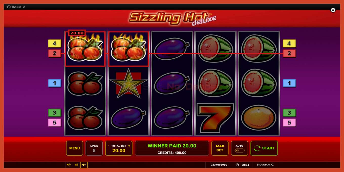 Slot screenshot: Sizzling Hot Deluxe no deposit, number - 5