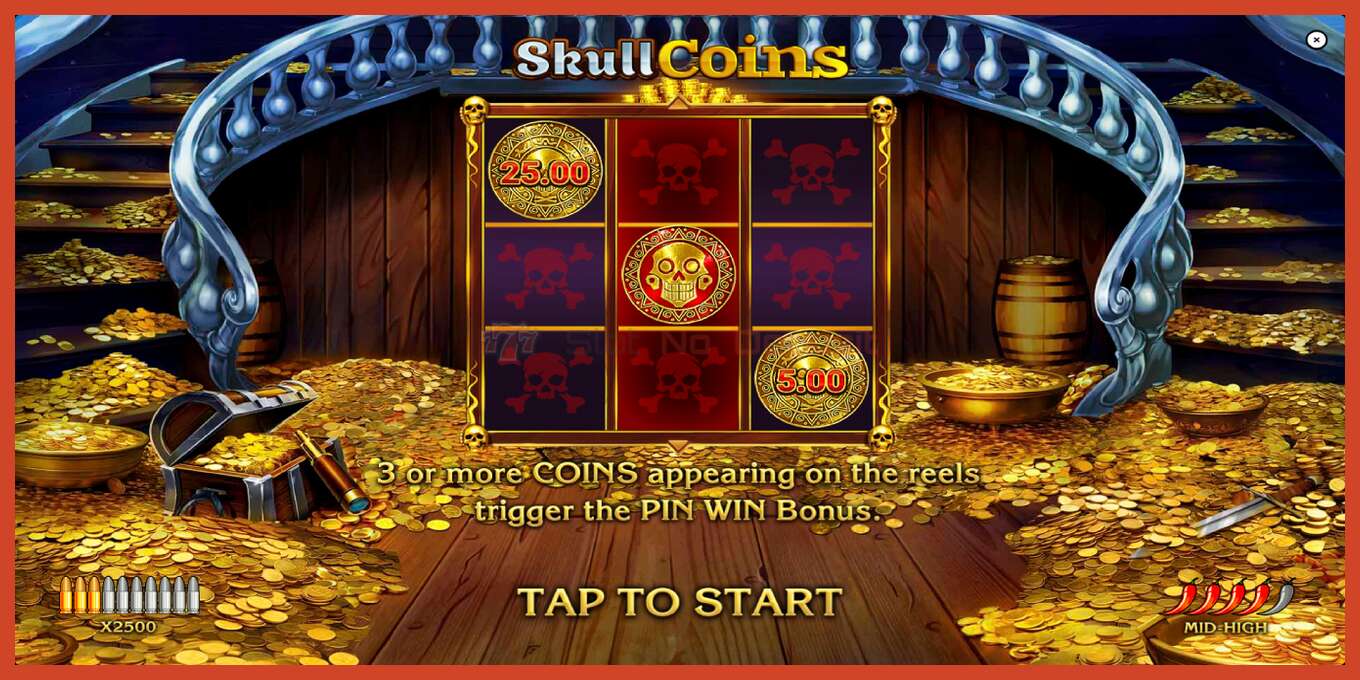 Slot screenshot: Skull Coins no deposit, number - 1