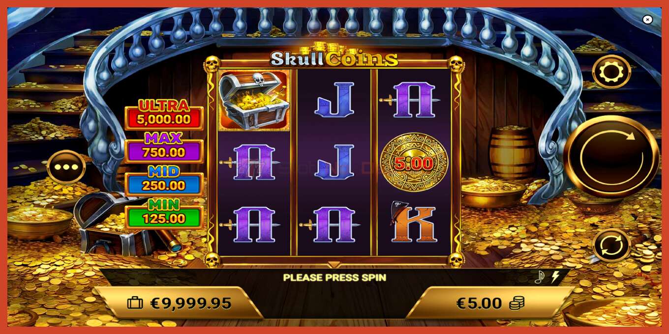 Slot screenshot: Skull Coins no deposit, number - 2