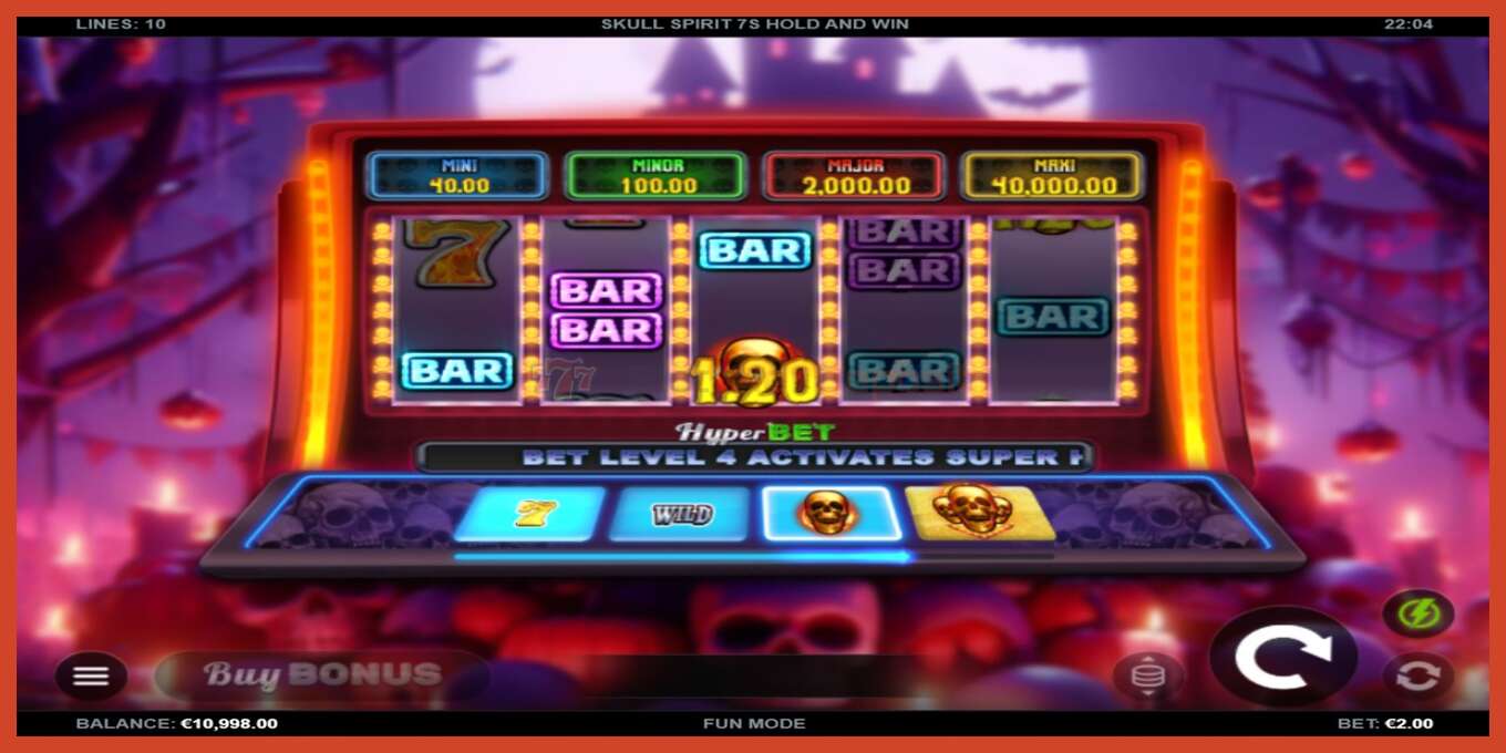 Slot screenshot: Skull Spirit 7s Hold and Win no deposit, number - 1