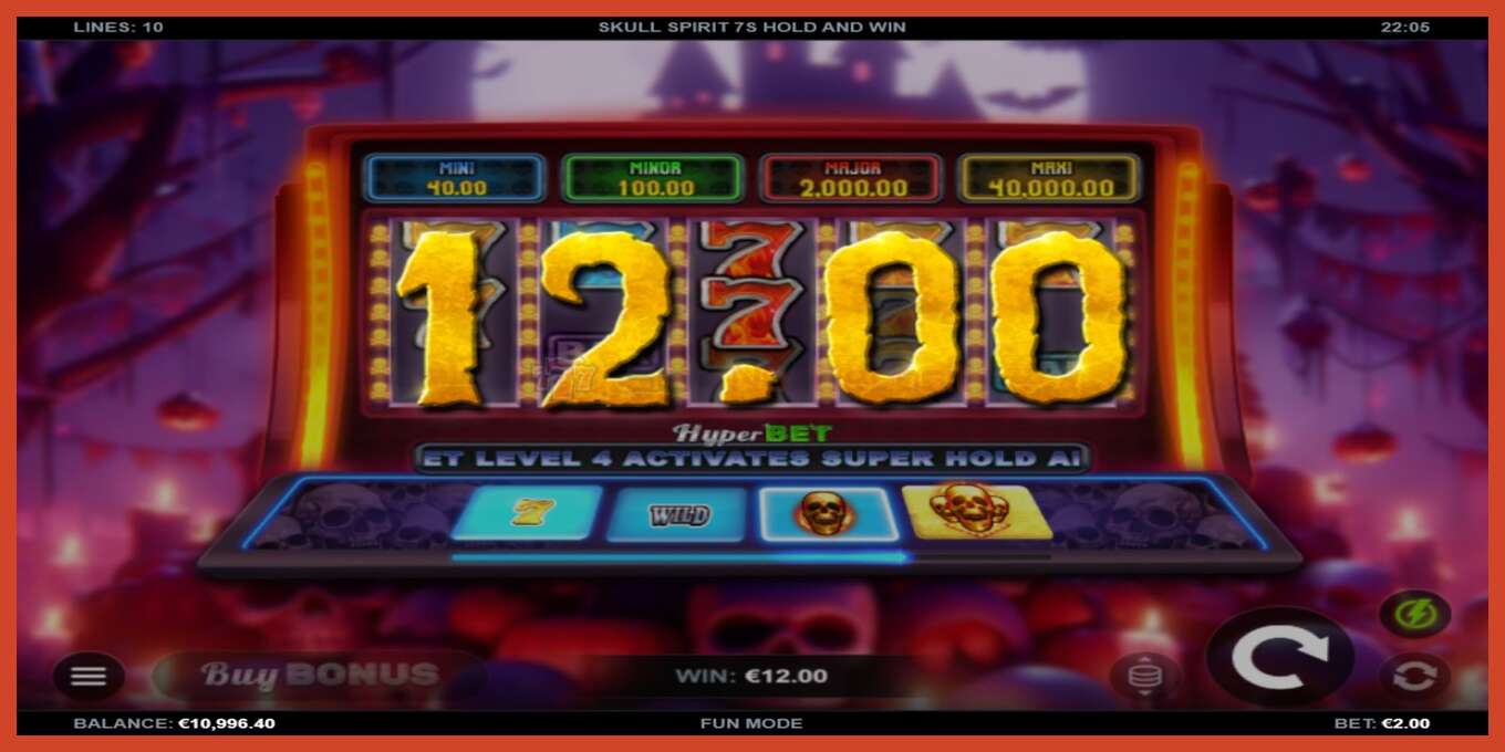 Slot screenshot: Skull Spirit 7s Hold and Win no deposit, number - 3