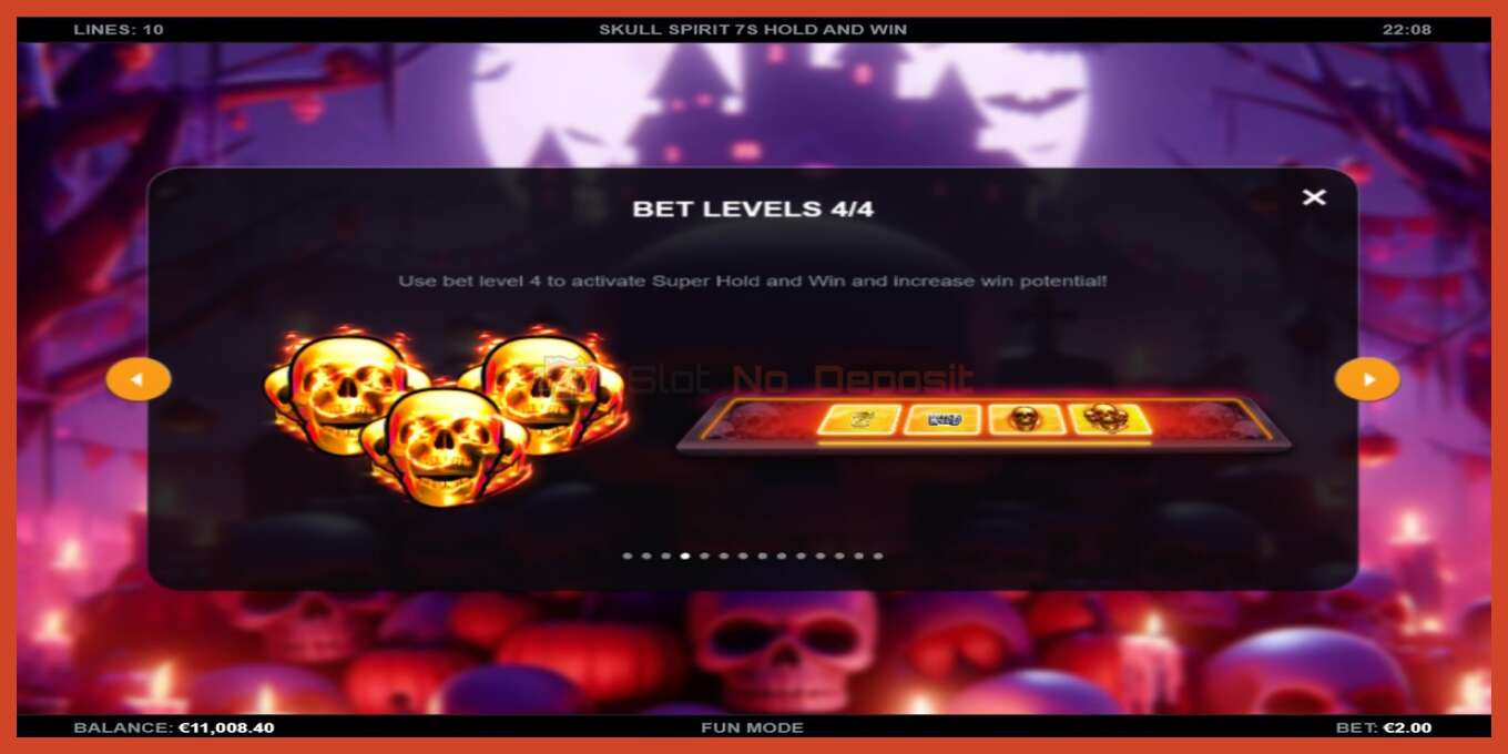 Slot screenshot: Skull Spirit 7s Hold and Win no deposit, number - 5