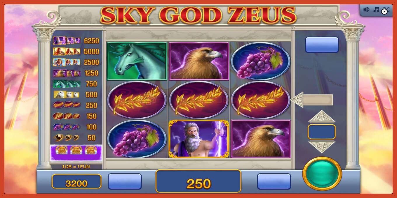 រូបថតអេក្រង់រន្ធ: Sky God Zeus 3x3 គ្មានប្រាក់កក់, លេខ - 3