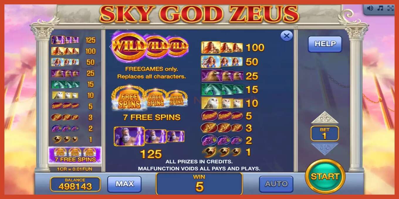 រូបថតអេក្រង់រន្ធ: Sky God Zeus 3x3 គ្មានប្រាក់កក់, លេខ - 7