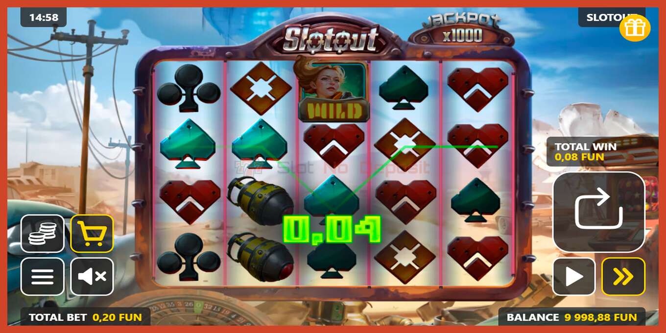 Slot скриншоту: Slotout депозит жок, саны - 2