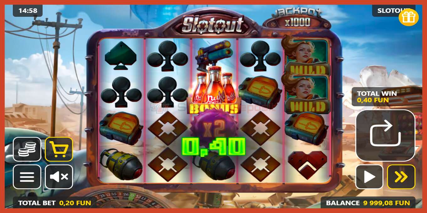 Slot скриншоту: Slotout депозит жок, саны - 3