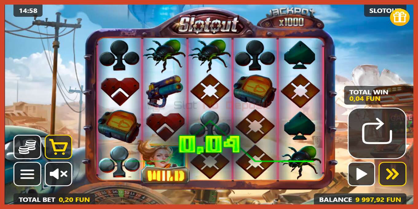 Slot скриншоту: Slotout депозит жок, саны - 4