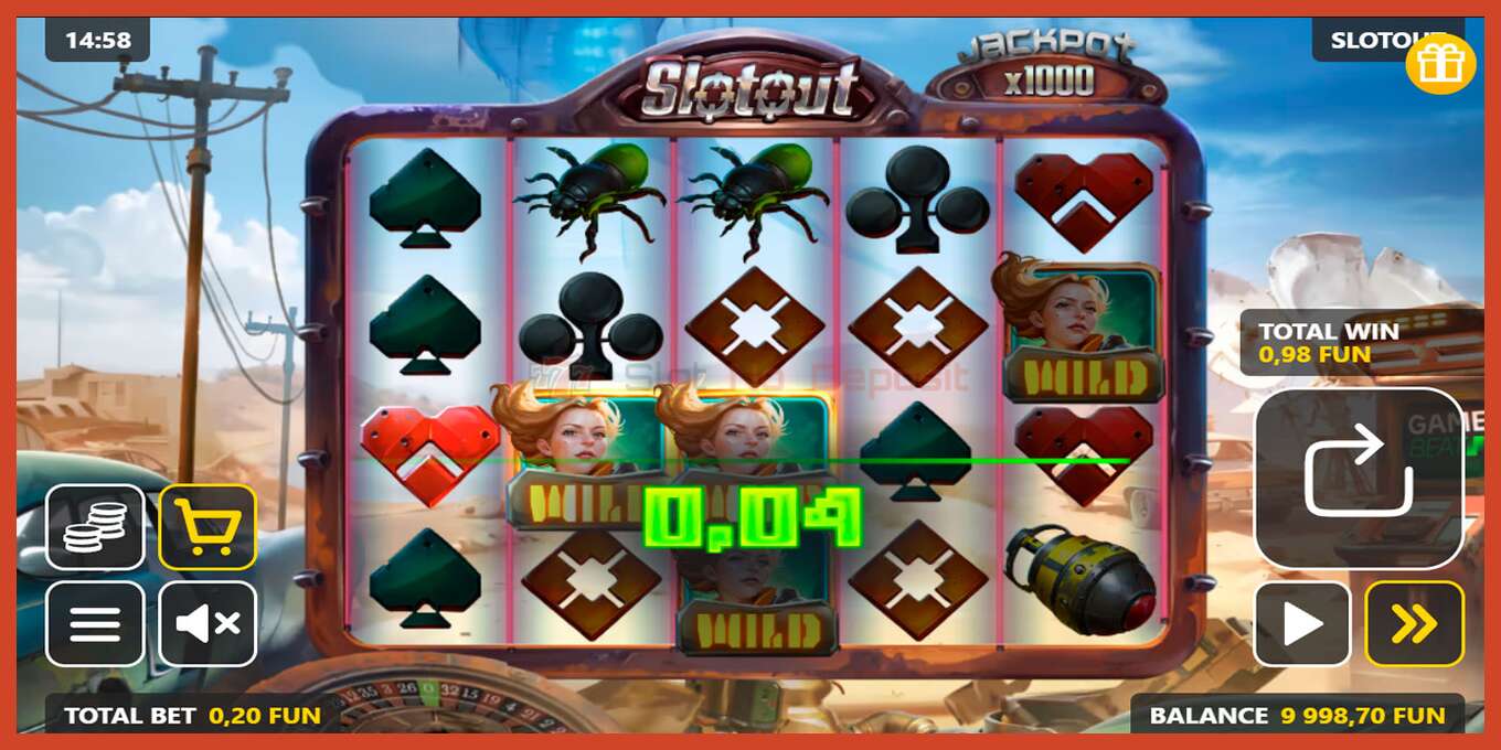 Slot скриншоту: Slotout депозит жок, саны - 5