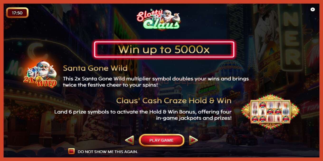 Slot screenshot: Slotty Claus no deposit, number - 1