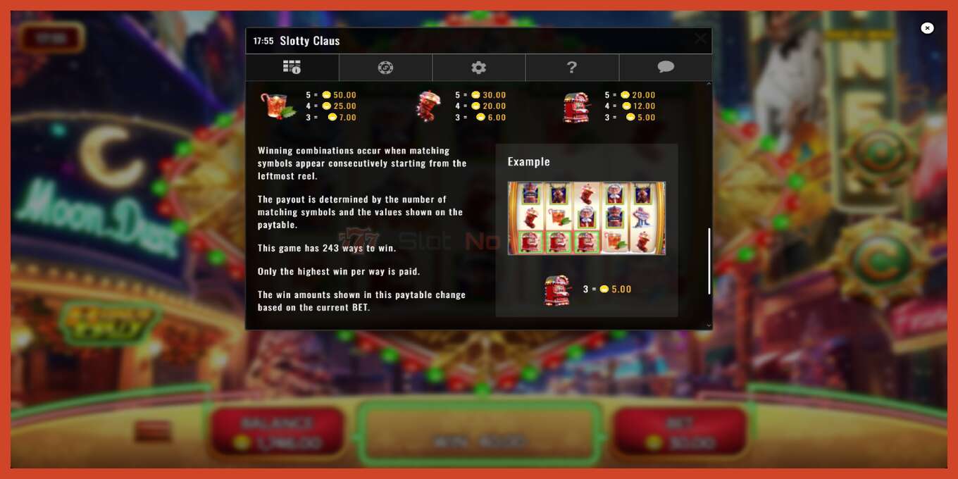 Slot screenshot: Slotty Claus no deposit, number - 7