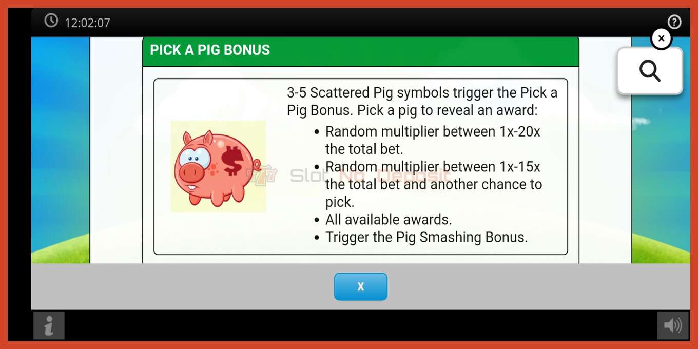 Slot screenshot: Smash the Pig no deposit, number - 5