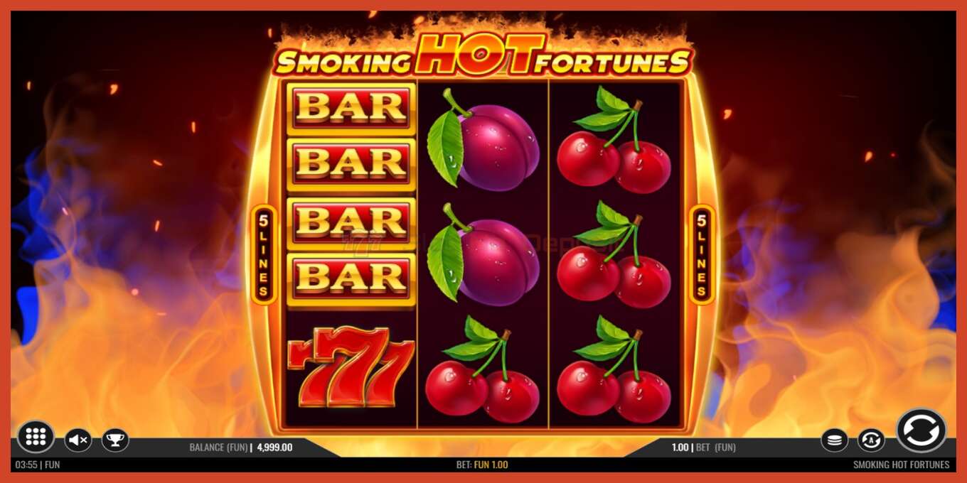 Slot screenshot: Smoking Hot Fortunes bez depozita, broj - 1