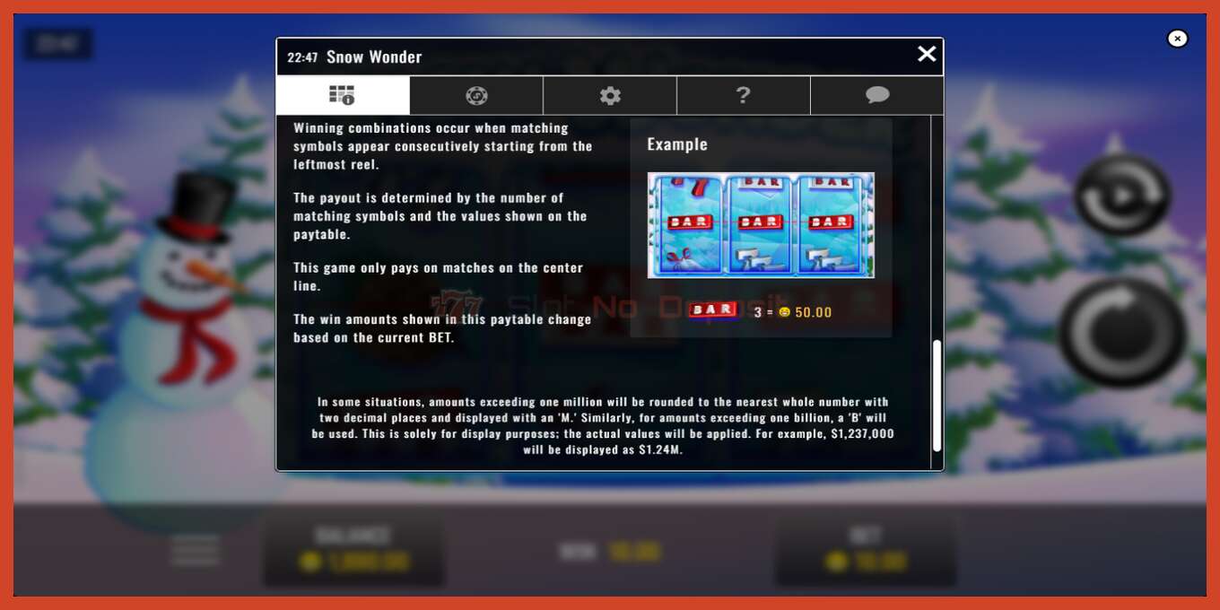 Slot screenshot: Snow Wonder no deposit, number - 7