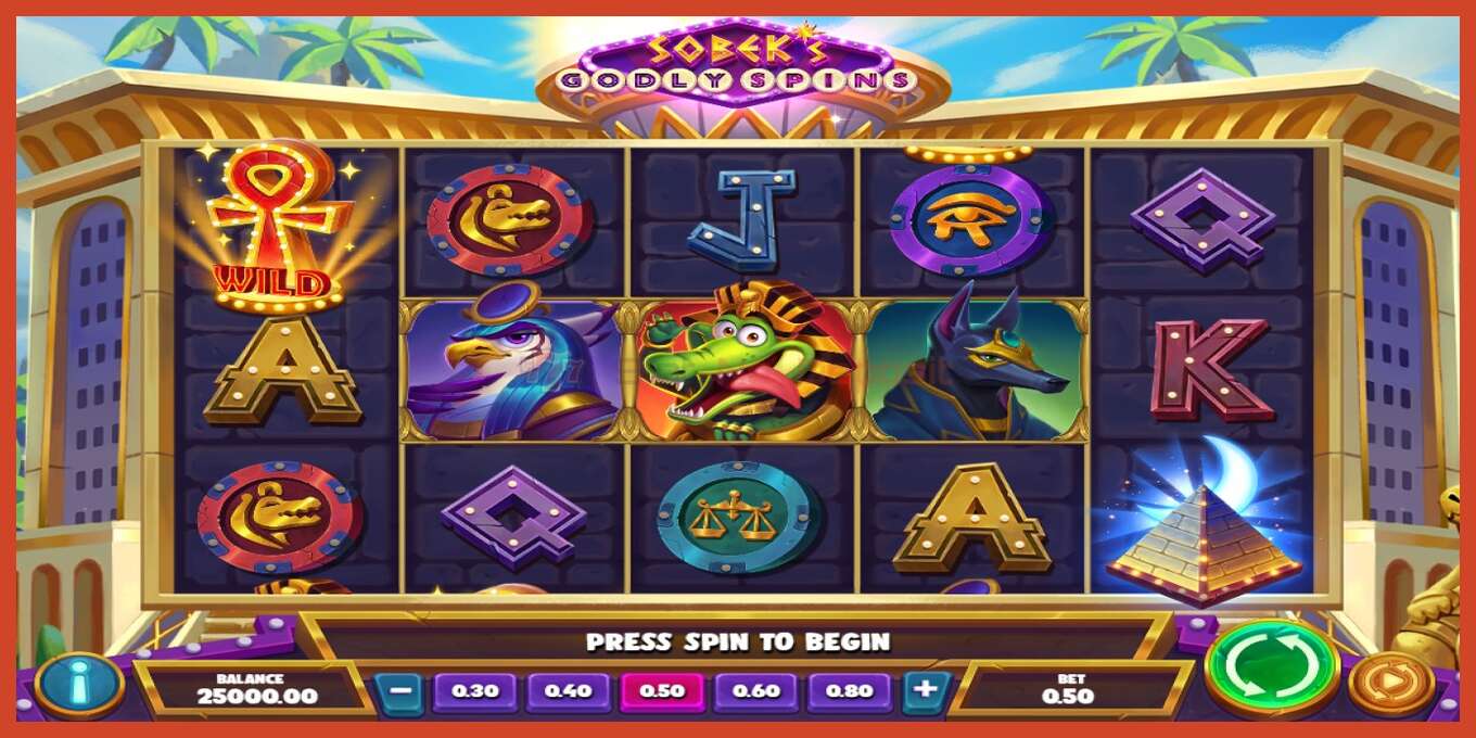 Slot screenshot: Sobeks Goldy Spins no deposit, number - 1