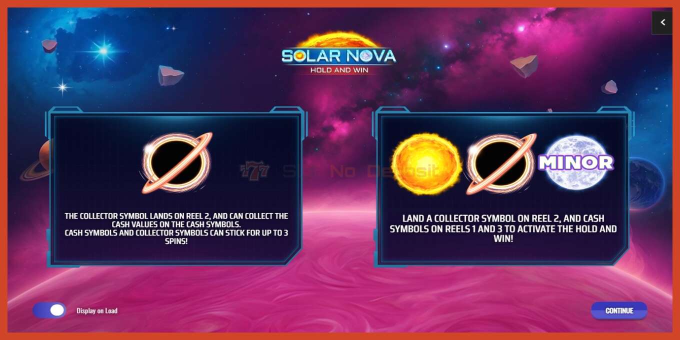 Yuva ekran görüntüsü: Solar Nova Hold and Win depozito yok, sayı - 1