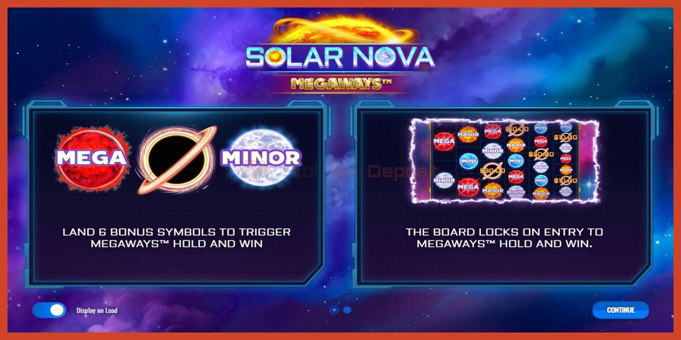 Slot screenshot: Solar Nova Megaways no deposit, number - 1