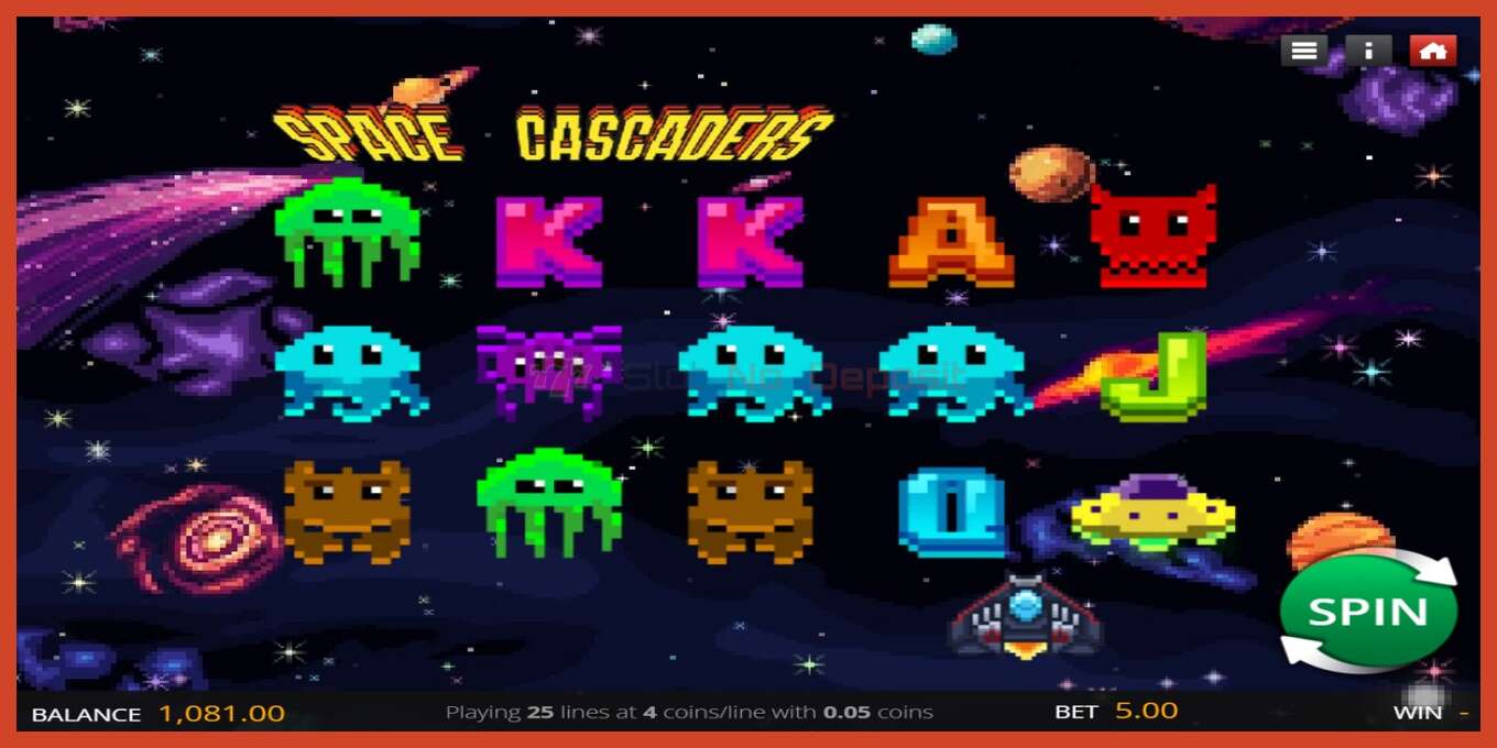 Slot screenshot: Space Cascaders no deposit, number - 1