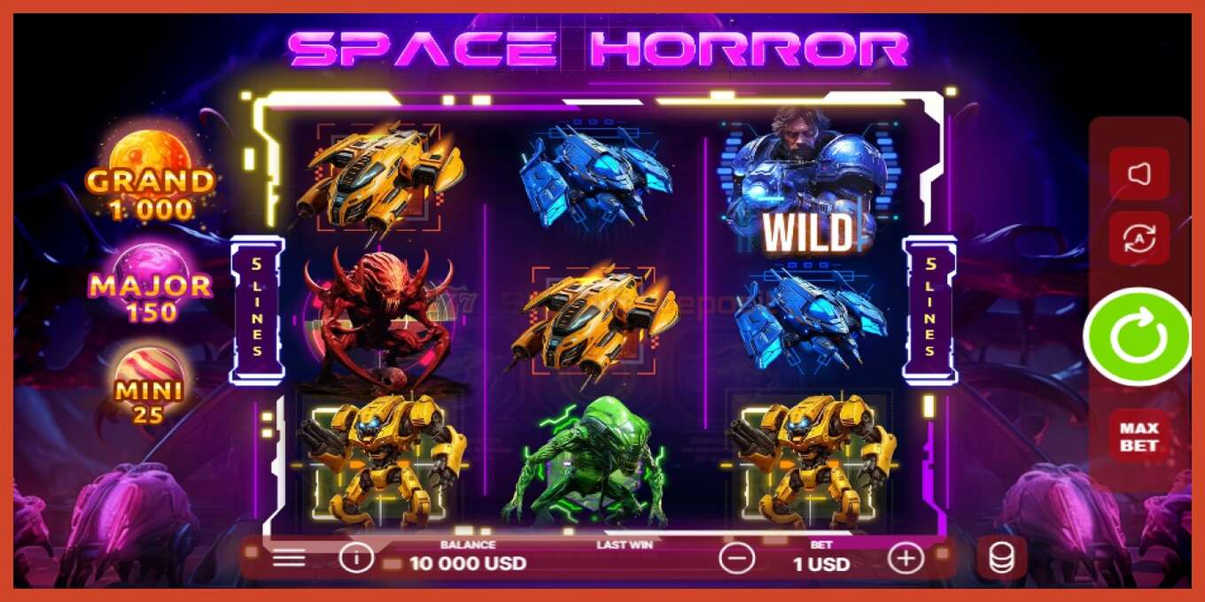 Slot skärmdump: Space Horror ingen insättning, antal - 1