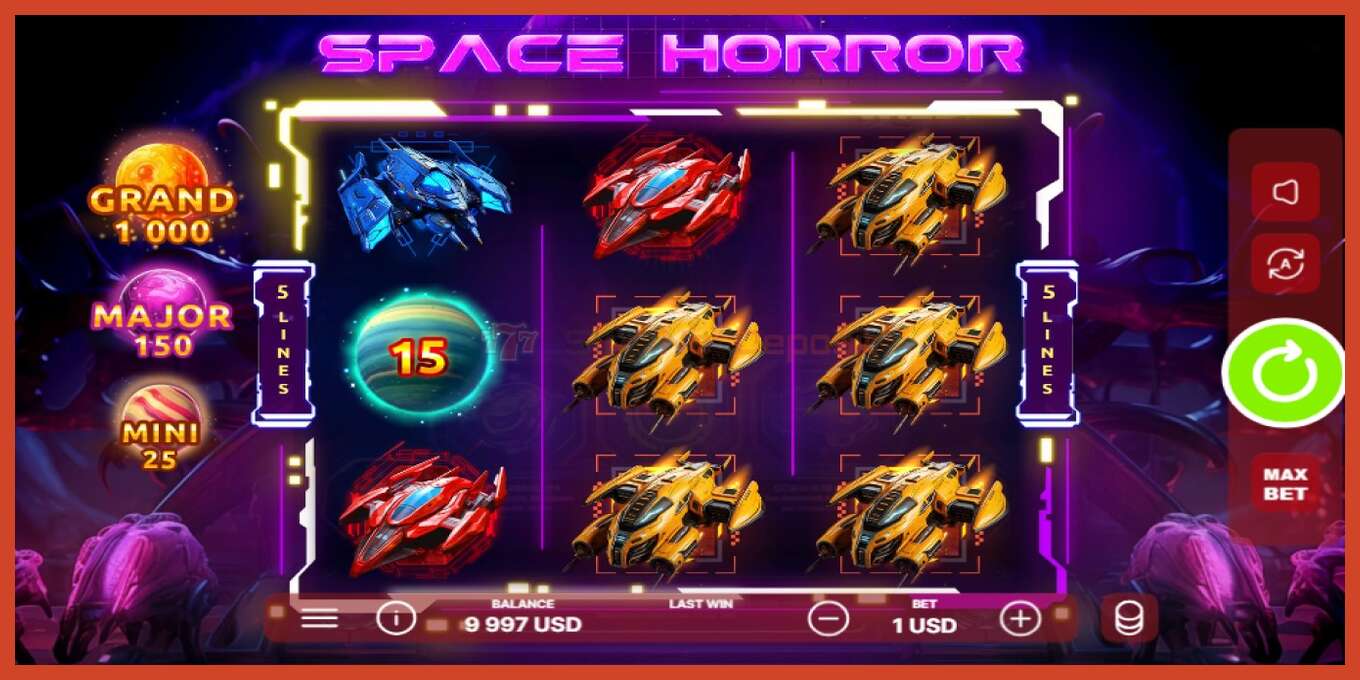 Slot skärmdump: Space Horror ingen insättning, antal - 2