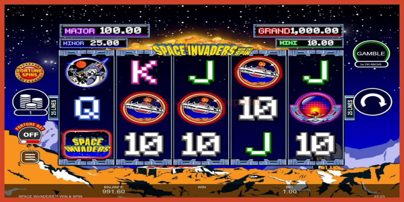 Slot screenshot: Space Invaders Win and Spin no deposit, number - 2