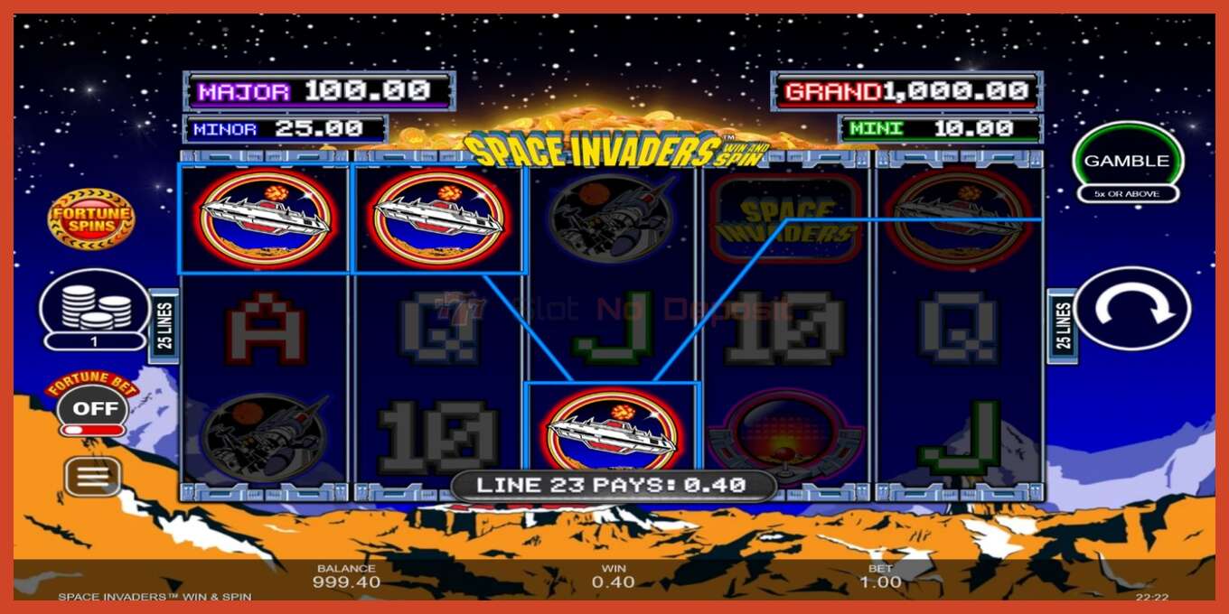 Slot screenshot: Space Invaders Win and Spin no deposit, number - 3