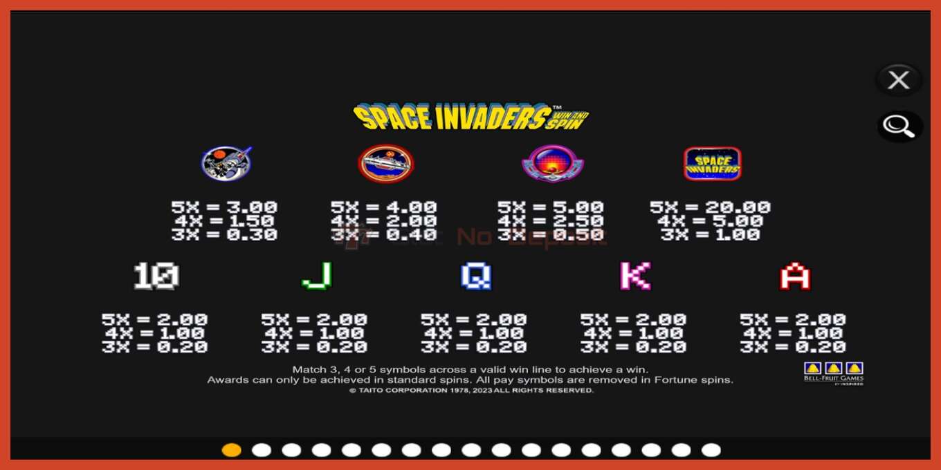 Slot screenshot: Space Invaders Win and Spin no deposit, number - 4