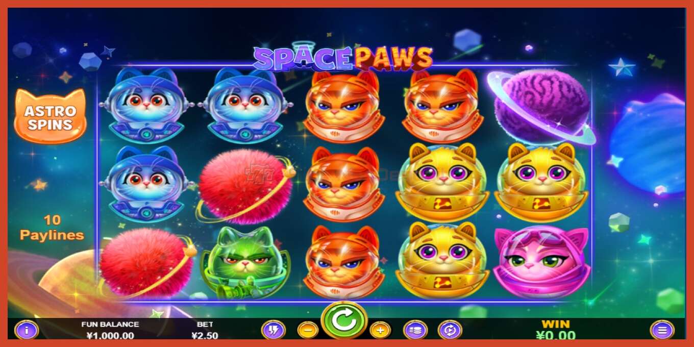 Slot screenshot: Space Paws no deposit, number - 1