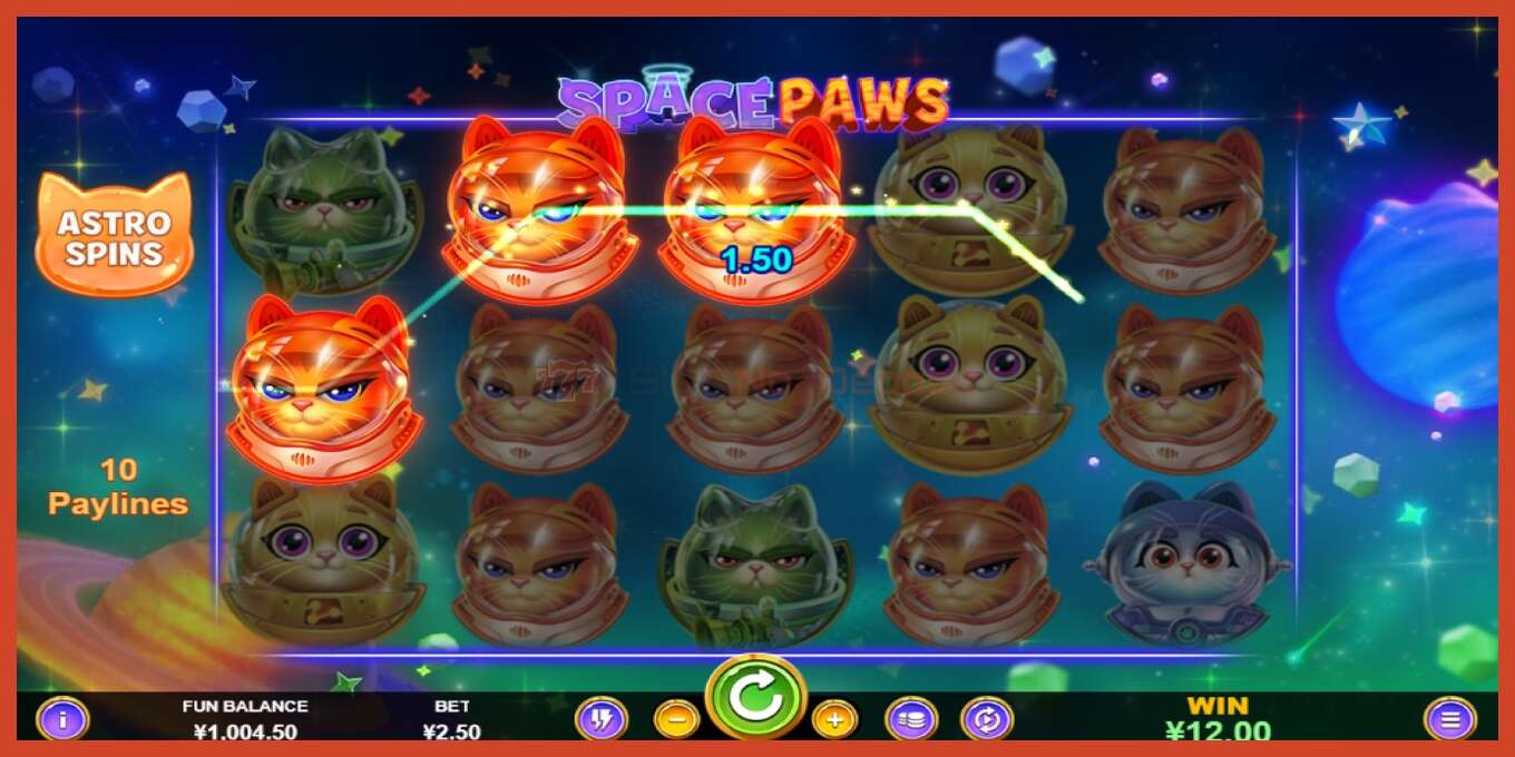 Slot screenshot: Space Paws no deposit, number - 2