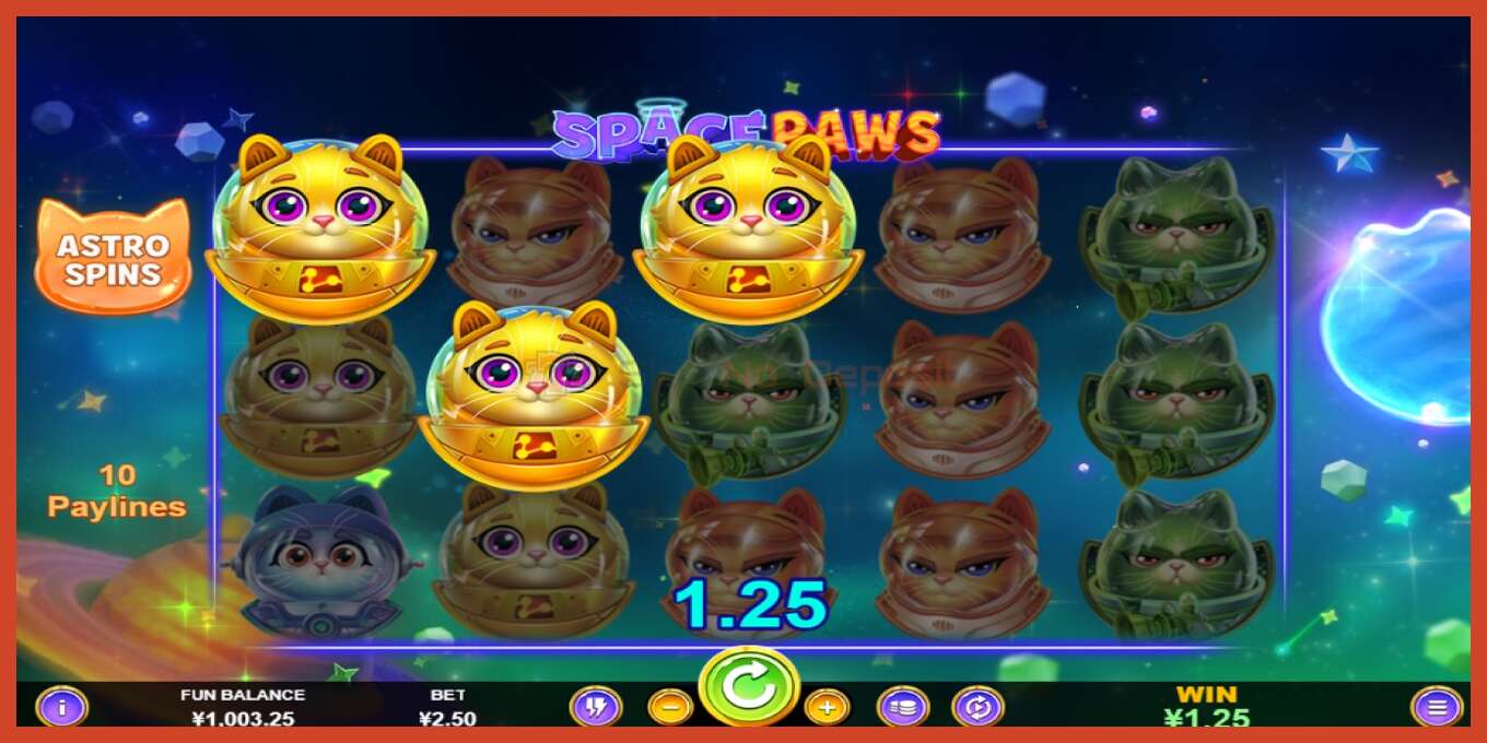 Slot screenshot: Space Paws no deposit, number - 3