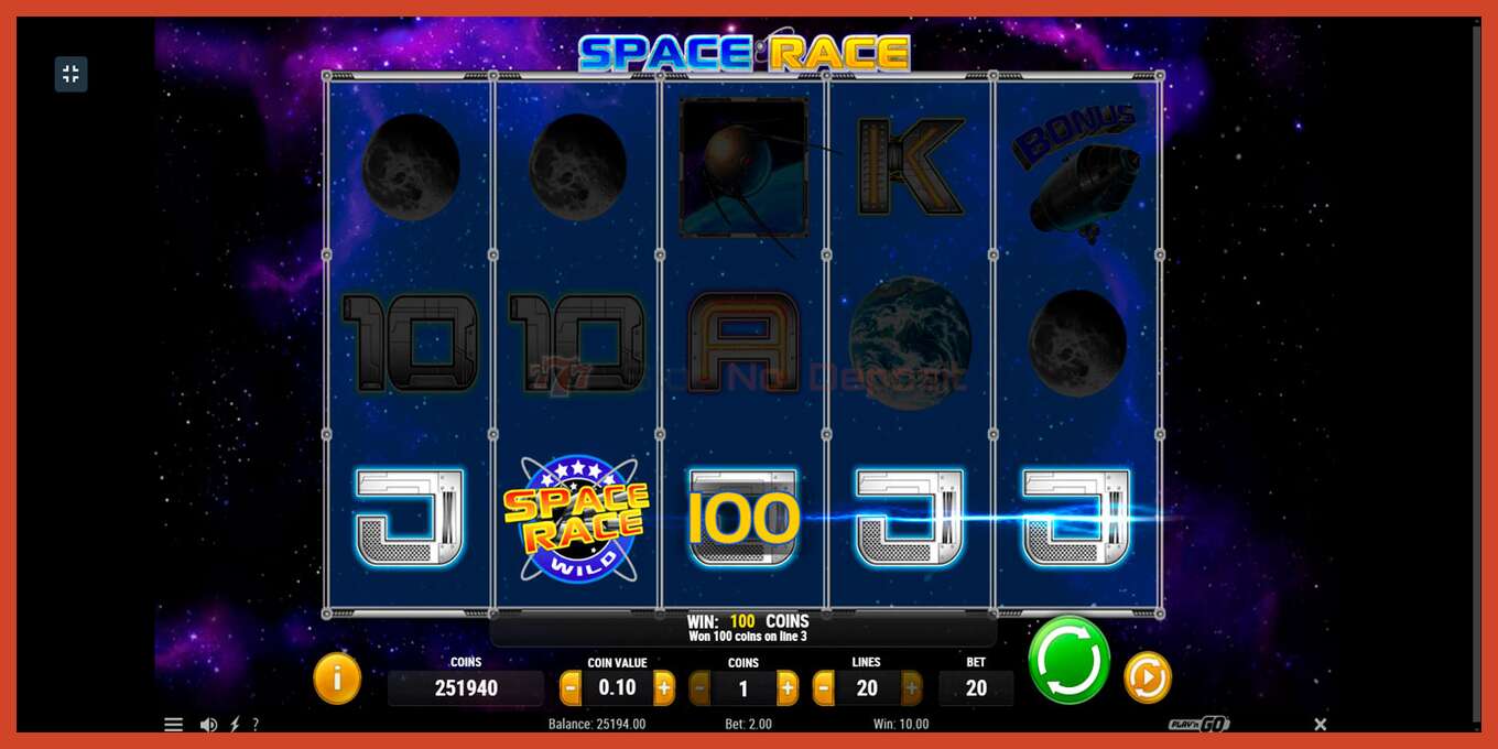 Slot screenshot: Space Race no deposit, number - 6