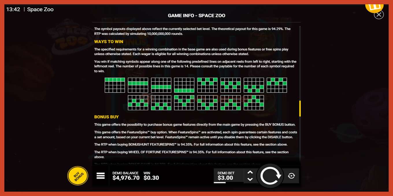 Yuva ekran görüntüsü: Space Zoo depozito yok, sayı - 7