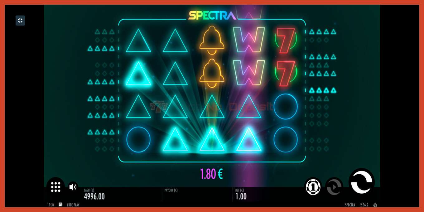 ภาพหน้าจอของสล็อต: Spectra ไม่มีเงินฝาก, ตัวเลข - 4